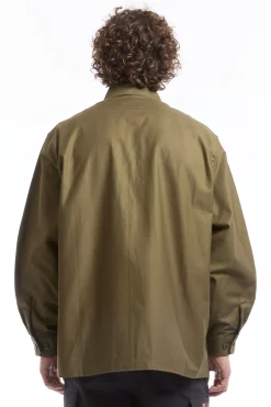 CBW LS COTTON SATIN SHIRT OLIVE DRAB
