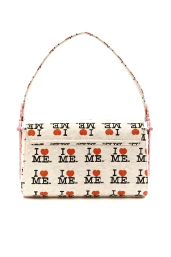 GREY I HEART ME LOCK HANDBAG