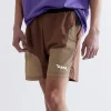 LUNACY FREE WHEELING TRACK SHORTS - BROWN