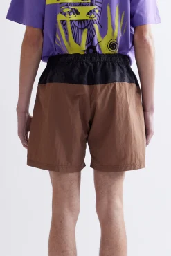 LUNACY FREE WHEELING TRACK SHORTS - BROWN