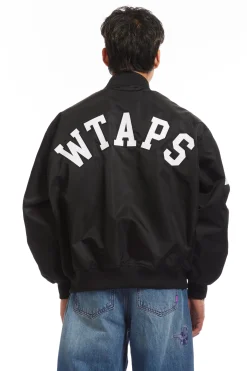 NYLON TWILL TEAM JACKET BLACK