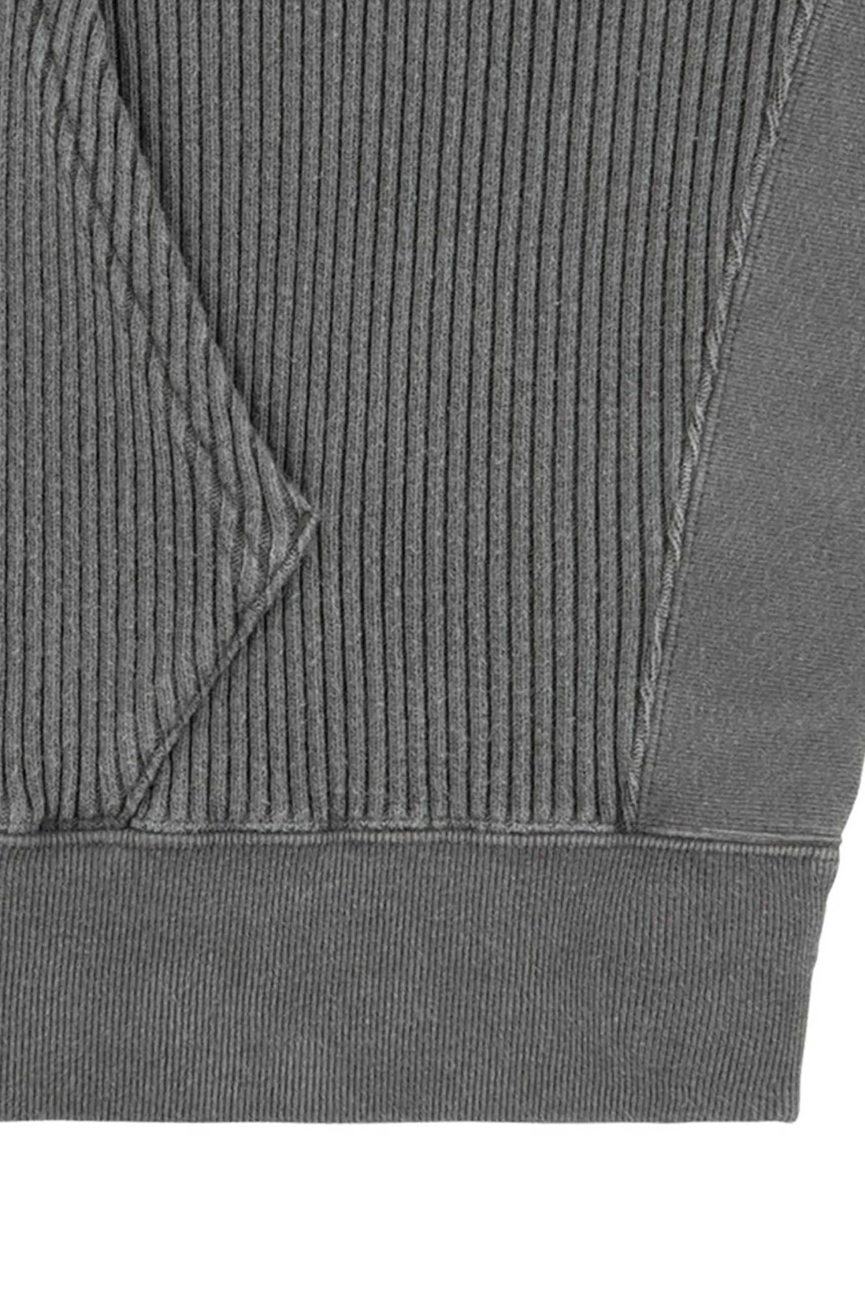OVERDYE WIDE RIB CUT ZIP HOODY