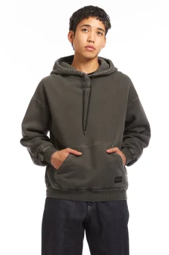 PIGMENT DYED SWEAT HOODIE BLACK