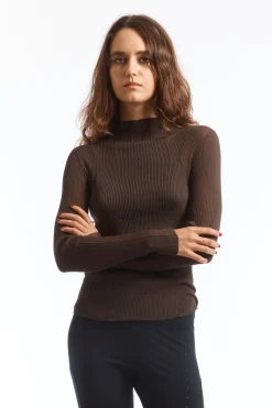 Sheer Knit Dark Brown
