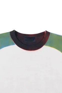 STENCIL RAGLAN S/S TEE WHITE