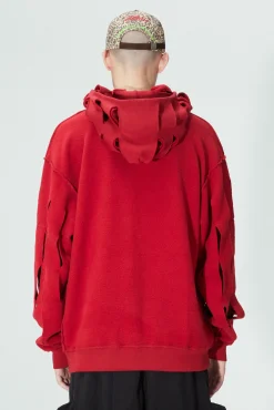 UP CYCLE SLASH HOODIE FIERY RED