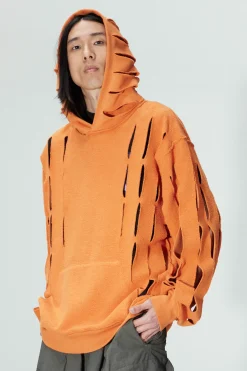 UP CYCLE SLASH HOODIE TANGERINE